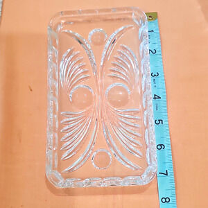 Decorative Clear Pressed Glass Rectangular Tray 7 x 4 in, 1-Piece